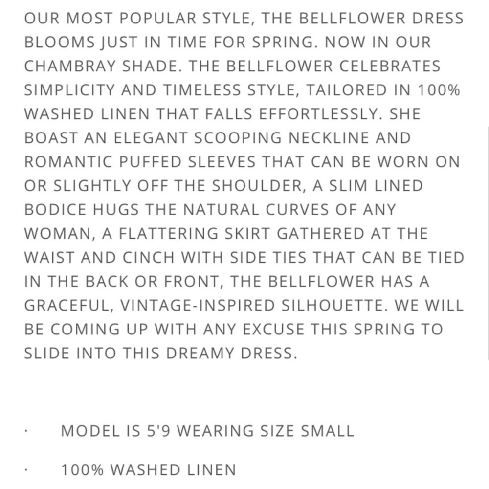 Kara Thoms Bellflower Dress in Chambray Linen- Size L - Picture 15 of 16